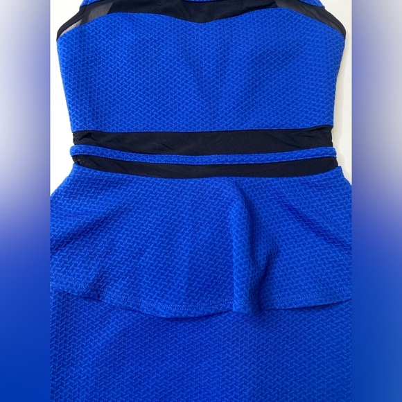Material Girl Blue Peplum Sheath Dress size small - Picture 4 of 7